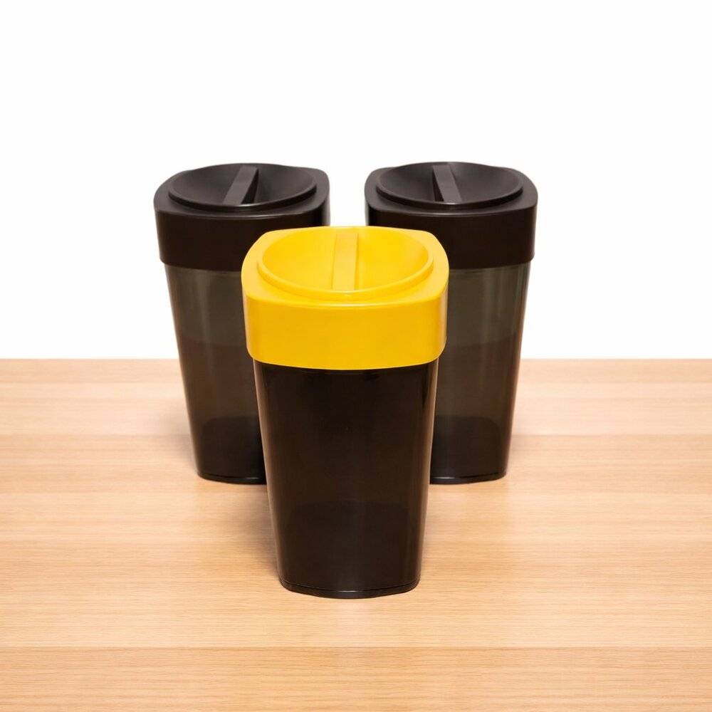 VINTAGE | Brown Plastic Large Kitchen Canisters – Set